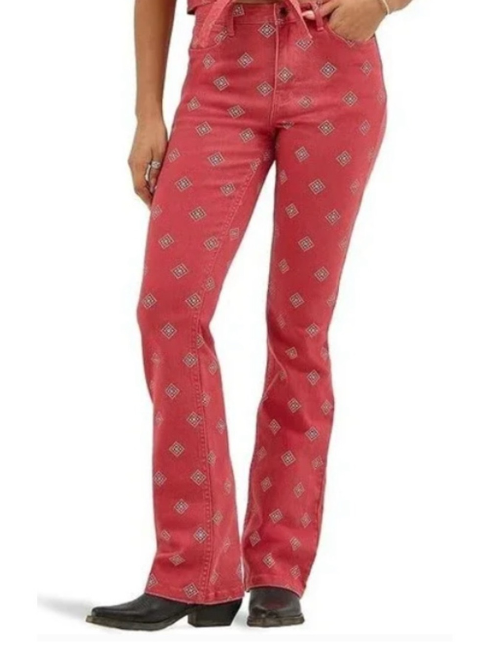 Wrangler Pink Printed Boot Cut Jeans